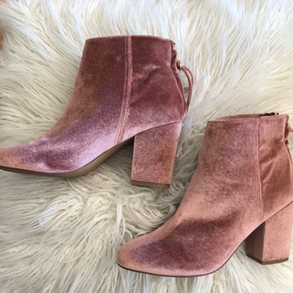 Steve Madden Pink Velvet Cynthia Boots